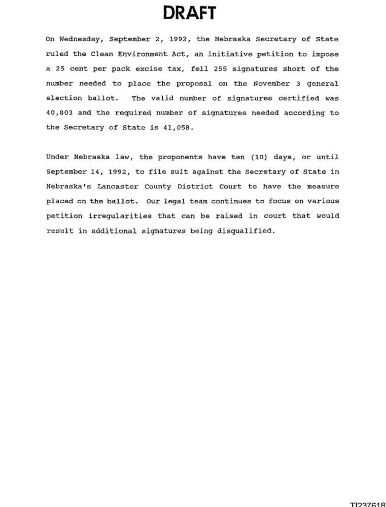 Nebraska Petition 1992